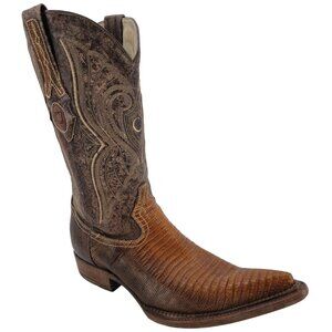 Exotic Cuadra Teju Lizard Rustic Sanded Brown Cowboy Western Boots Mens size 10